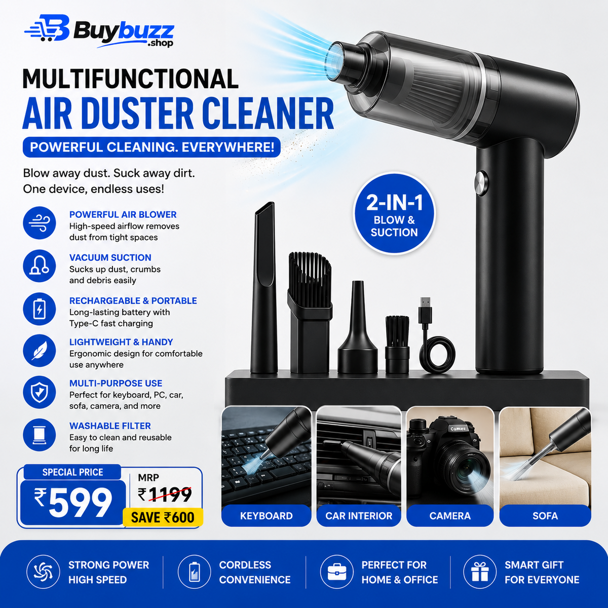 Multifunctional Air Duster Cleaner